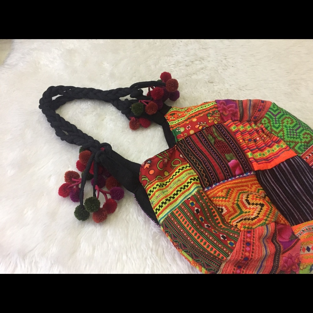 Colorful unique patchwork handmade bag small - Picture 4 of 5